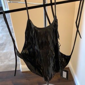 Pleather halter top